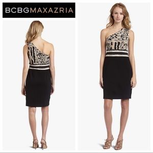 BCBGMaxAzria One Shoulder Animal Print Dress